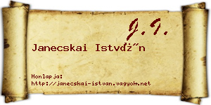 Janecskai István névjegykártya